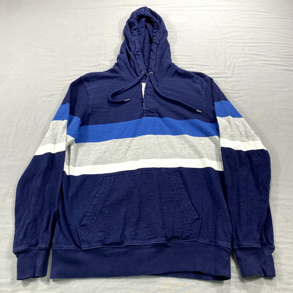 American Eagle Sweatshirt Mens Small Blue Rugby Hoodie Shirt Casual Preppy Adult
